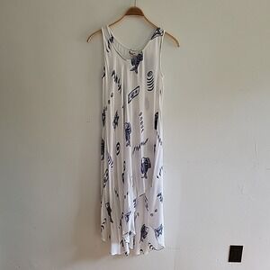 Exist Sports Line Fish Print Dress One Size Beachy Boho Casual Coastal Resort
